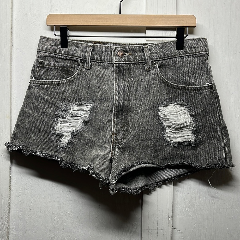 Levi’s black denim high waisted shorts